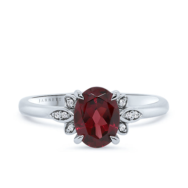9ct Natural Garnet & Diamond Ring