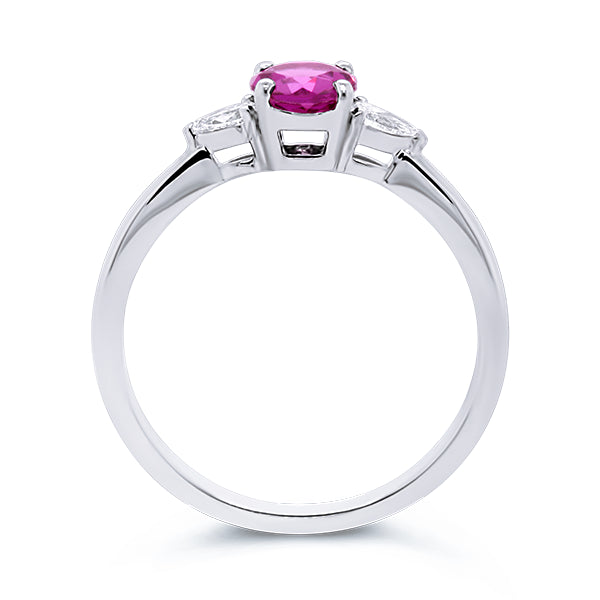 18ct Natural Purple Garnet & Diamond Ring