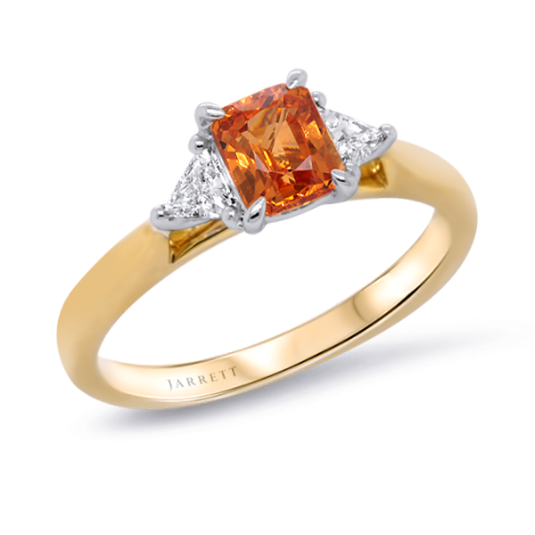9ct Mandarin Garnet & Diamond Ring 002-01063