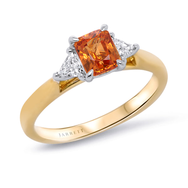 9ct Mandarin Garnet & Diamond Ring