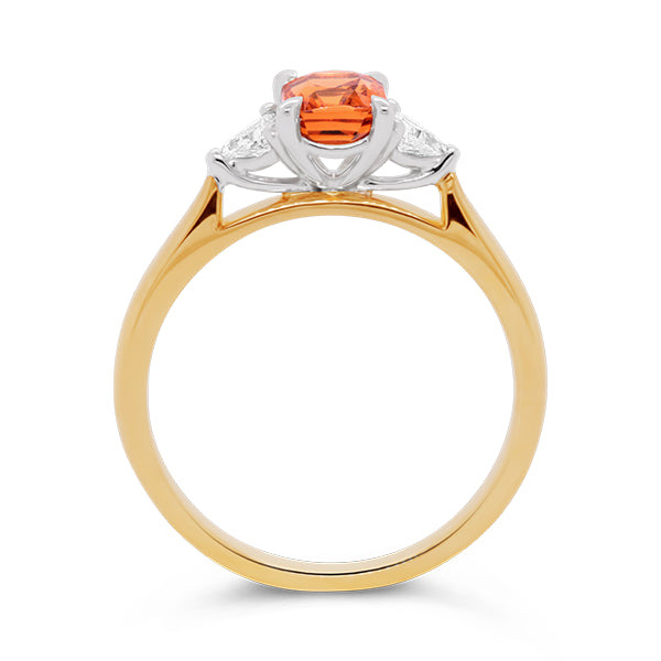 9ct Mandarin Garnet & Diamond Ring