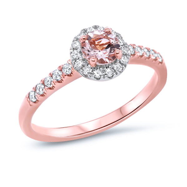 9ct Natural Morganite & Diamond Ring