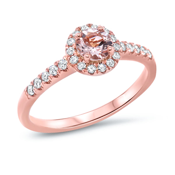 9ct Natural Morganite & Diamond Ring