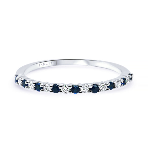9ct Natural Blue Sapphire & Diamond Band