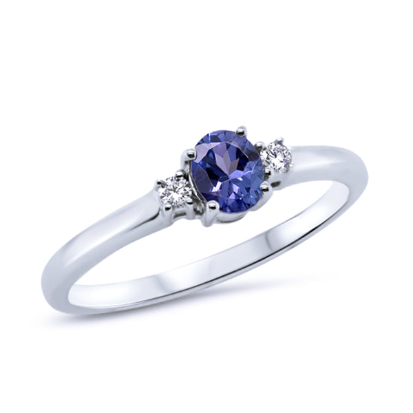 9ct Oval Tanzanite & Diamond Ring