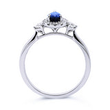 9ct Pear-Shape Blue Sapphire & Diamond Ring