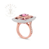 18ct Pink Tourmaline, Pink Sapphire & Diamond Ring