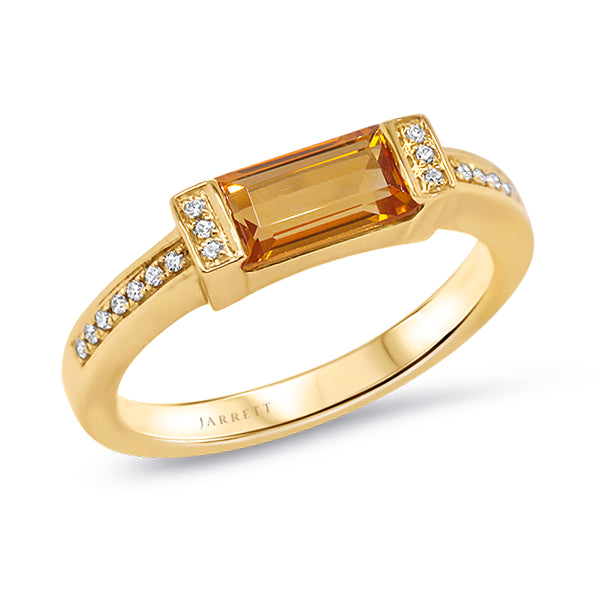 9ct Natural Citrine & Diamond Ring