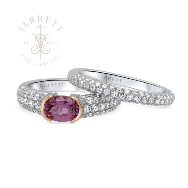 18ct Natural Pink Sapphire & Diamond Ring