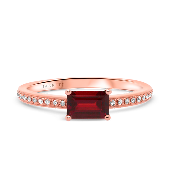 9ct Garnet & Diamond Ring 002-01150