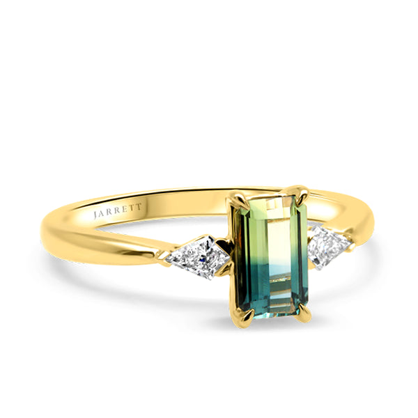 9ct Un-Heated Bi-colour Sapphire & Diamond Ring
