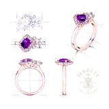 Purple Spinel & Diamond Ring in 18ct Gold
