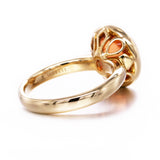 Natural Peach Tourmaline Gumdrop Ring in 9ct Gold
