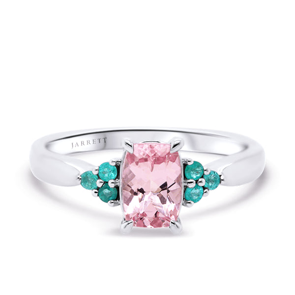 Natural Morganite & Paraiba Tourmaline Ring in 18ct Gold