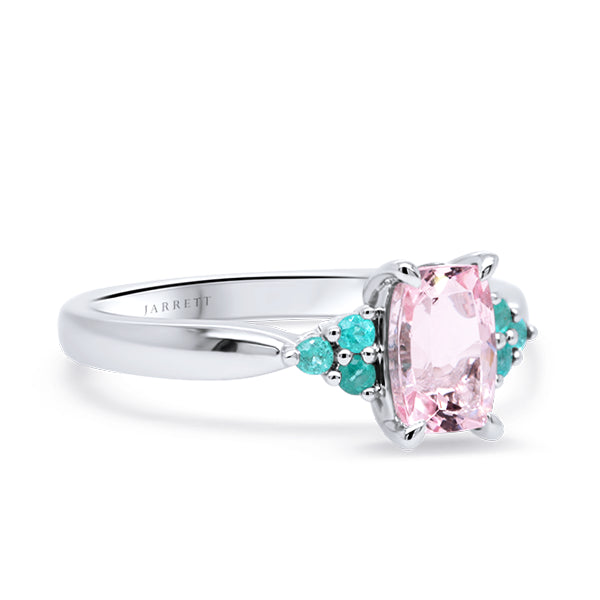 Natural Morganite & Paraiba Tourmaline Ring in 18ct Gold