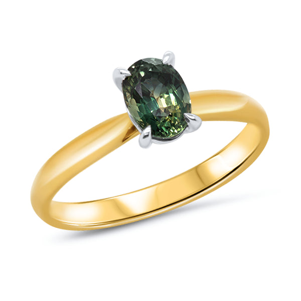9ct Oval Australian Teal Sapphire Ring