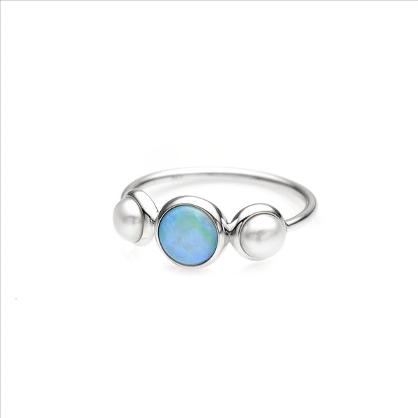 IKECHO The Azure Waters Ring with Freshwater Pearl in Sterling Silver
