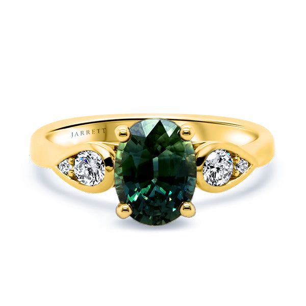 14ct Australian Sapphire & Diamond Ring