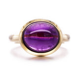 Oval Natural Amethyst Gumdrop Ring in 9ct Gold