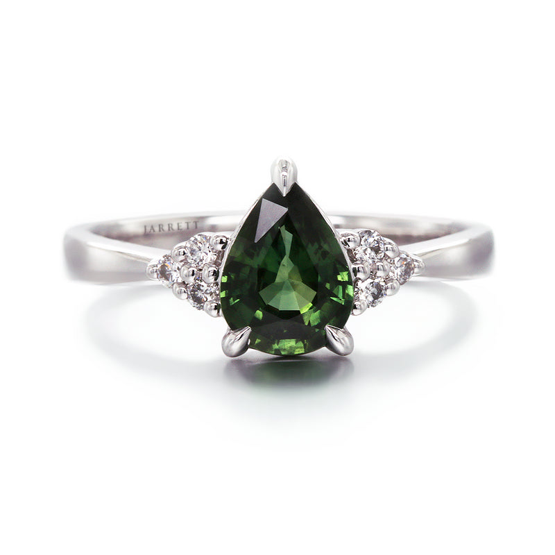 Australian Teal Sapphire & Diamond Ring in 14ct Gold