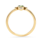 Mint Tourmaline & Diamond Compass Ring in 9ct Gold
