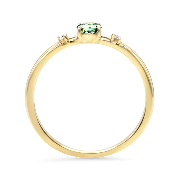 Mint Tourmaline and Diamond Glimmer Ring in 9ct Gold