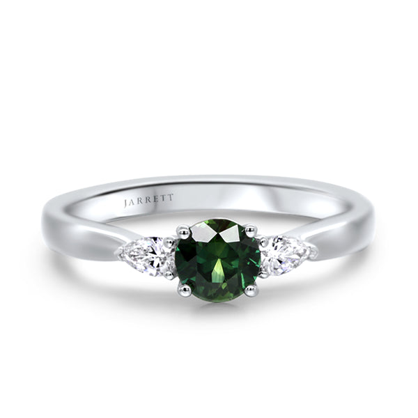 Natural Australian Sapphire & Diamond Ring in 18ct White Gold