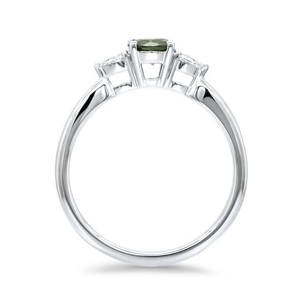 Natural Australian Sapphire & Diamond Ring in 18ct White Gold