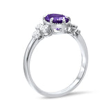 9ct Natural Amethyst Deco Ring in 9ct Rose Gold