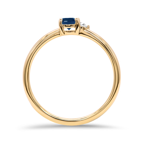 London Blue Topaz and Diamond Duo Ring in 9ct Gold