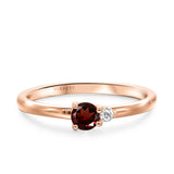 Garnet and Diamond Duo Ring in 9ct Gold