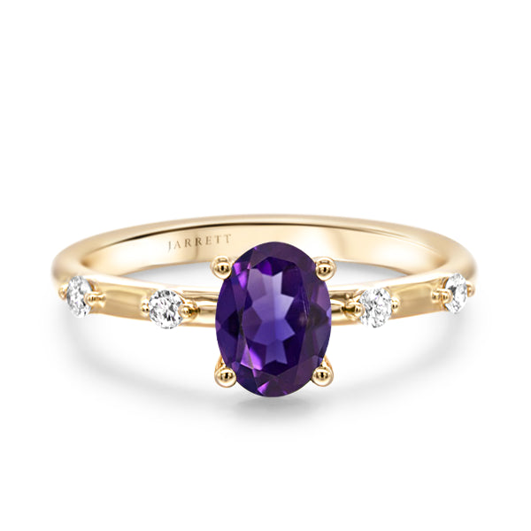 Amethyst and Diamond Embers Ring in 9ct Gold