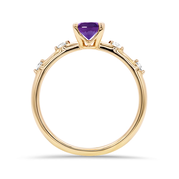 Amethyst and Diamond Embers Ring in 9ct Gold