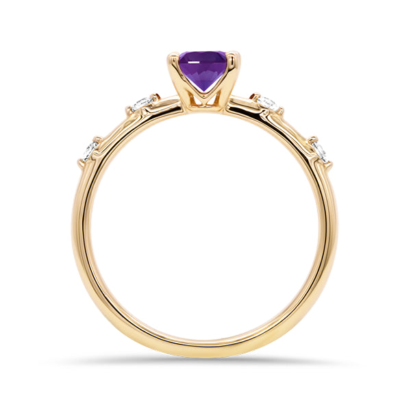 Amethyst and Diamond Embers Ring in 9ct Gold