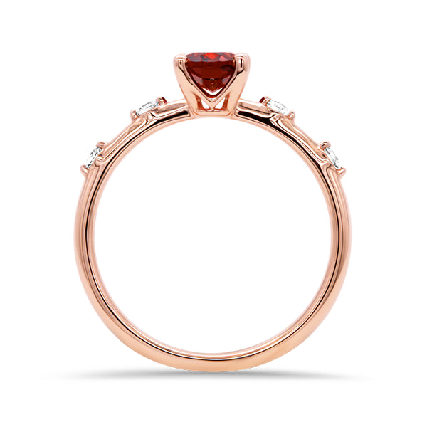 Garnet and Diamond Embers Ring in 9ct Gold