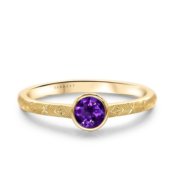 Amethyst Solo Stacking Ring in 9ct Gold