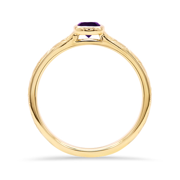 Amethyst Solo Stacking Ring in 9ct Gold