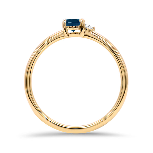 Australian Sapphire and Diamond Duo Ring in 9ct Gold