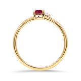 Natural Ruby and Diamond Duo Ring in 9ct Gold