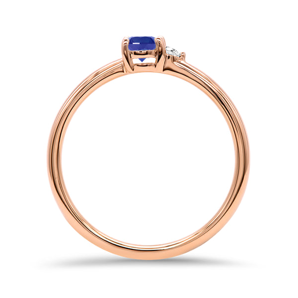 Tanzanite and Diamond Duo Ring in 9ct Gold