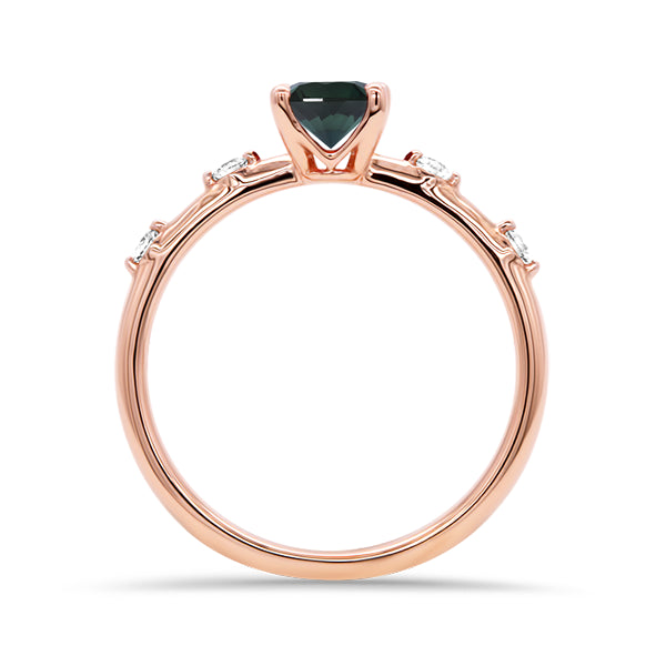 Australian Sapphire and Diamond Embers Ring in 9ct Gold