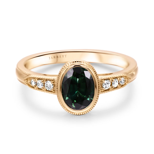 Vintage-Inspired Australian Sapphire and Diamond Ring in 14ct Gold