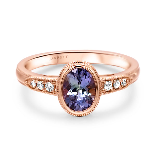 Vintage-Inspired Mermaid Tanzanite and Diamond Ring in 14ct Gold