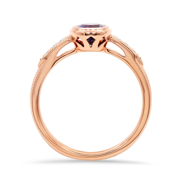 Vintage-Inspired Mermaid Tanzanite and Diamond Ring in 14ct Gold