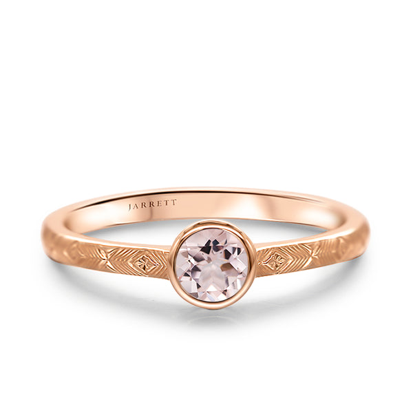 Morganite Solo Stacking Ring in 9ct Gold