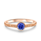 Tanzanite Solo Stacking Ring in 9ct Gold