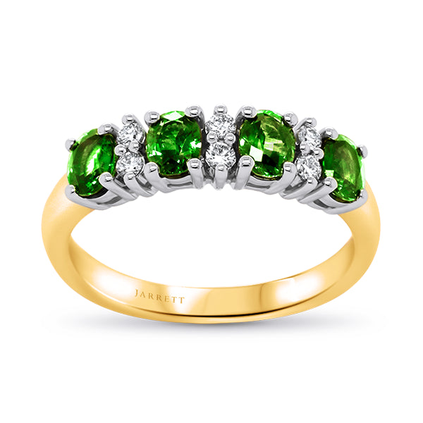 18ct Natural Tsavorite Garnet & Diamond Ring