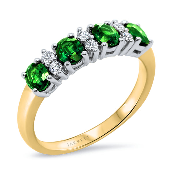 18ct Natural Tsavorite Garnet & Diamond Ring
