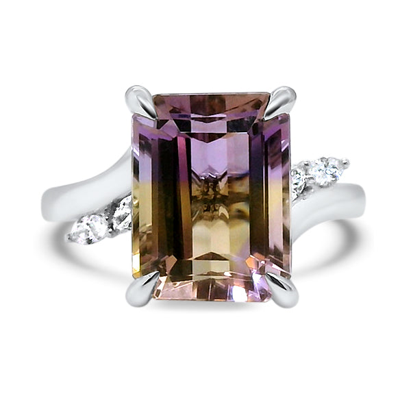 Ametrine & Diamond Ring in 9ct Gold 002-01402