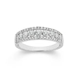 3-Row Band with Half Carat of Diamonds in 9ct Gold